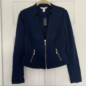 WHBM Navy Cropped Blazer